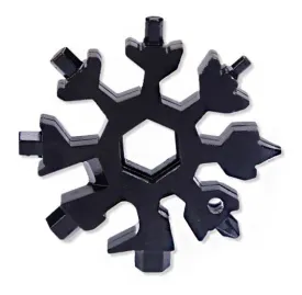 18 in 1 Snowflake MultiTool bottle opener keychain screw driver set -Black - #TOKIT-99181