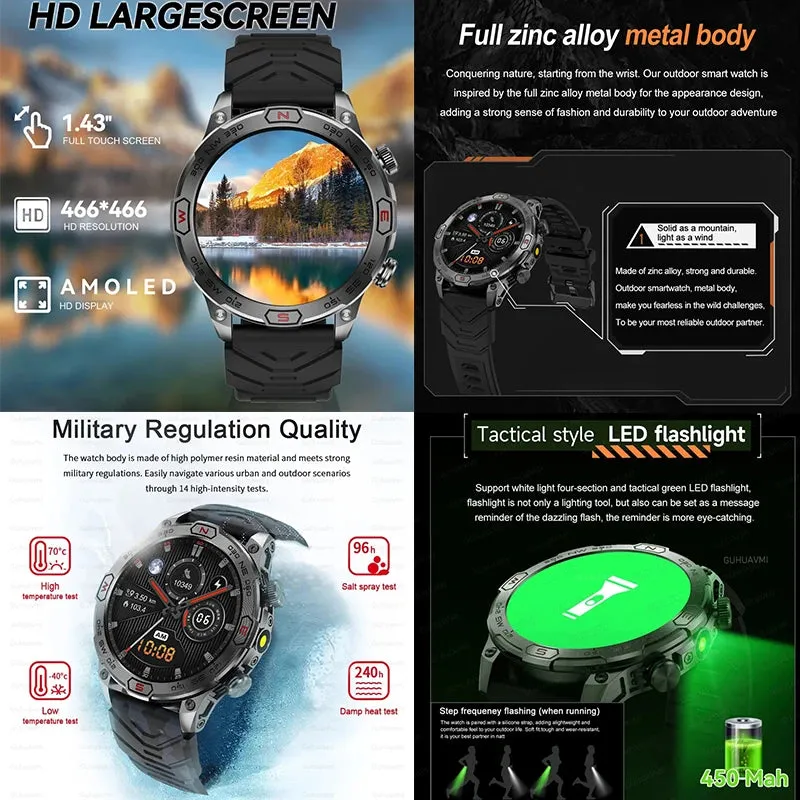 2024 New GPS Truck Outdoor Military Smart Watch.