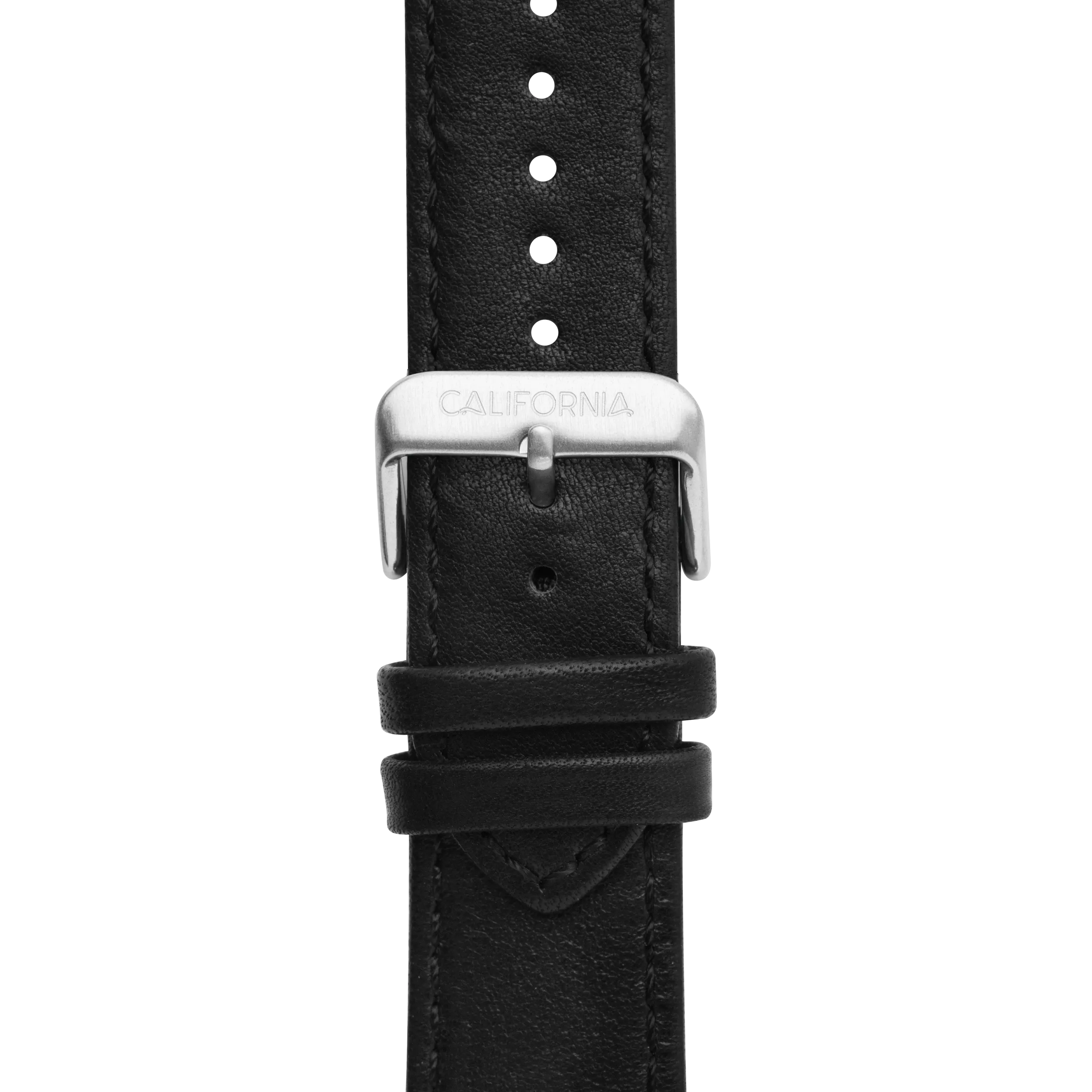 22mm Leather Black Silver