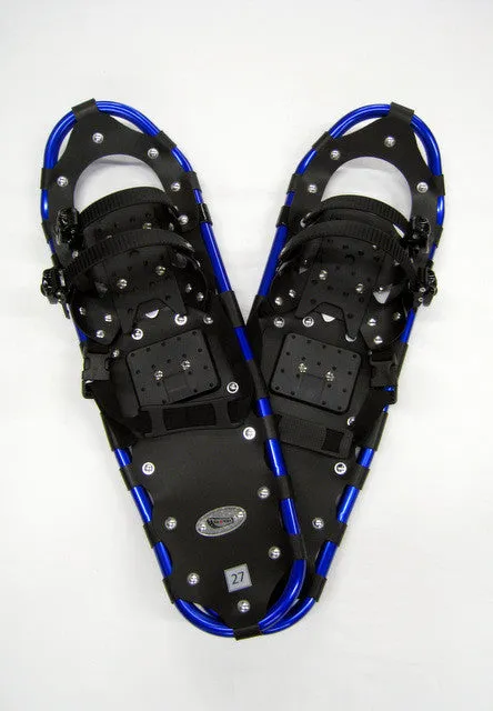 Adventure 27" Snowshoes Package -  (Good for 140-180 lbs) with Blue Poles & Black Carry-Bag