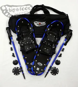 Adventure 27" Snowshoes Package -  (Good for 140-180 lbs) with Blue Poles & Black Carry-Bag