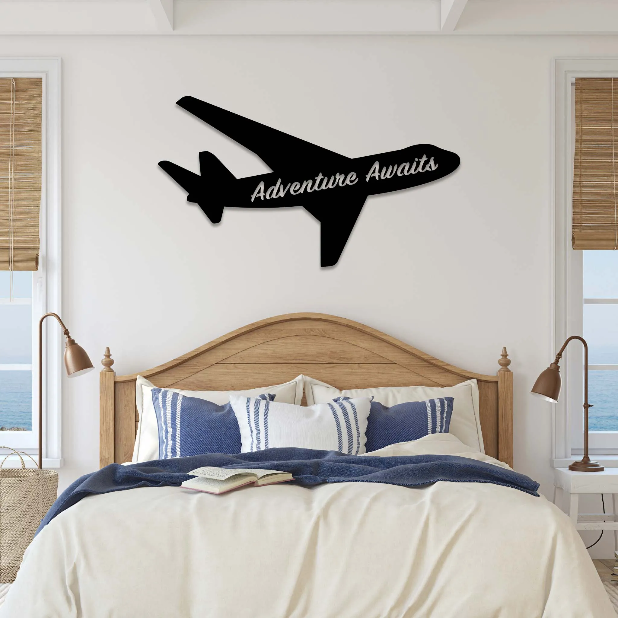 Adventure Awaits Airplane - Metal Wall Art