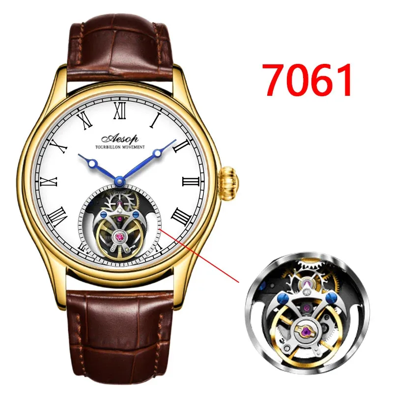 Aesop Real Flying Tourbillon Movement Mechanical Watches Luxury.