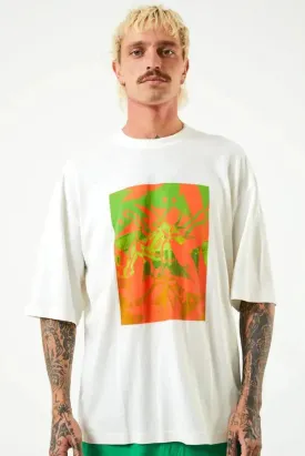 Afends Sleepy Hollow - Unisex Hemp Oversized Graphic T-Shirt - Off White