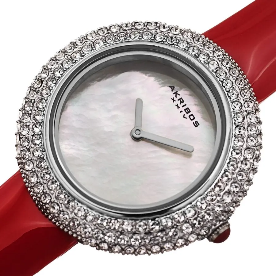 Akribos Xxiv Quartz Crystal White Dial Ladies Watch AK1049RD