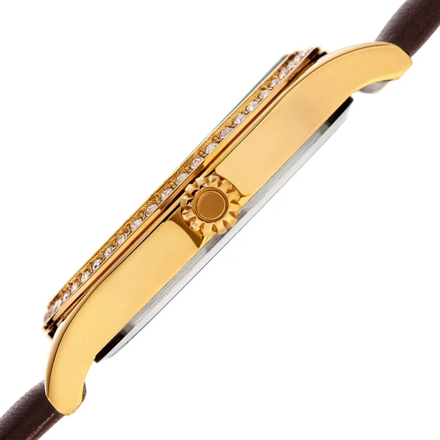 Akribos Xxiv Quartz Diamond Brown Dial Ladies Watch AK1011BR