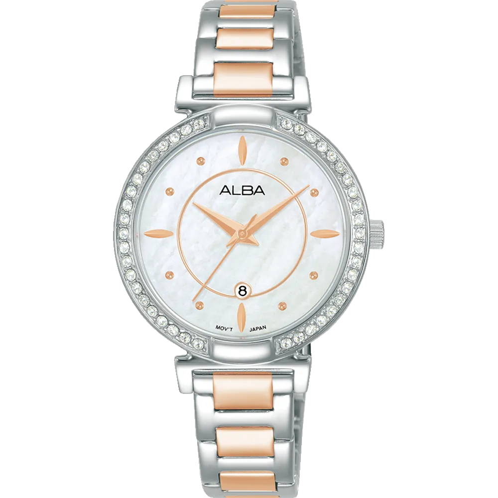 Alba Fashion Analogue Stainless Steel Mother of Pearl Dial Watch AH7BE9X