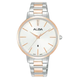 Alba Fashion Analogue Stainless Steel White Dial Watch AH7CD0X