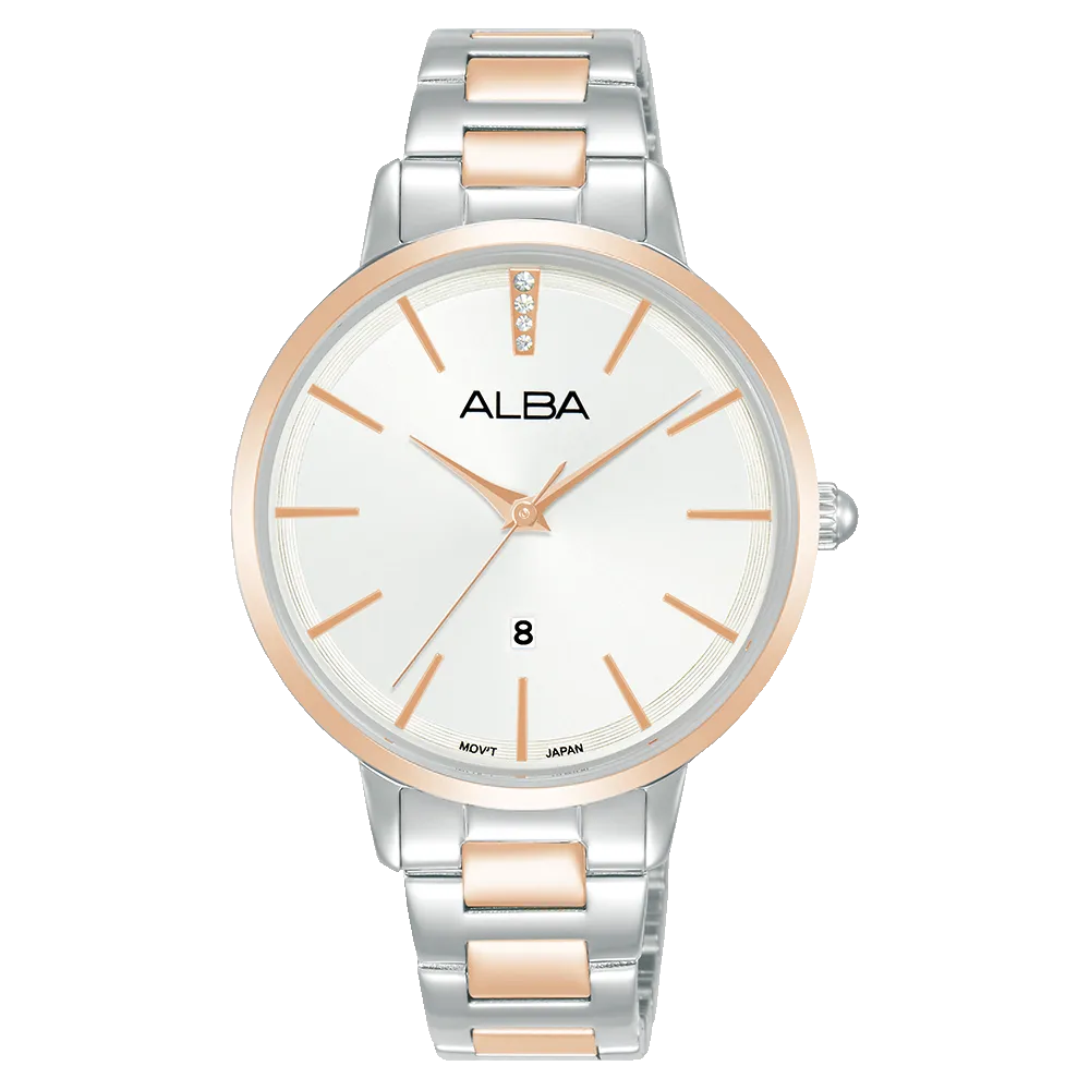 Alba Fashion Analogue Stainless Steel White Dial Watch AH7CD0X