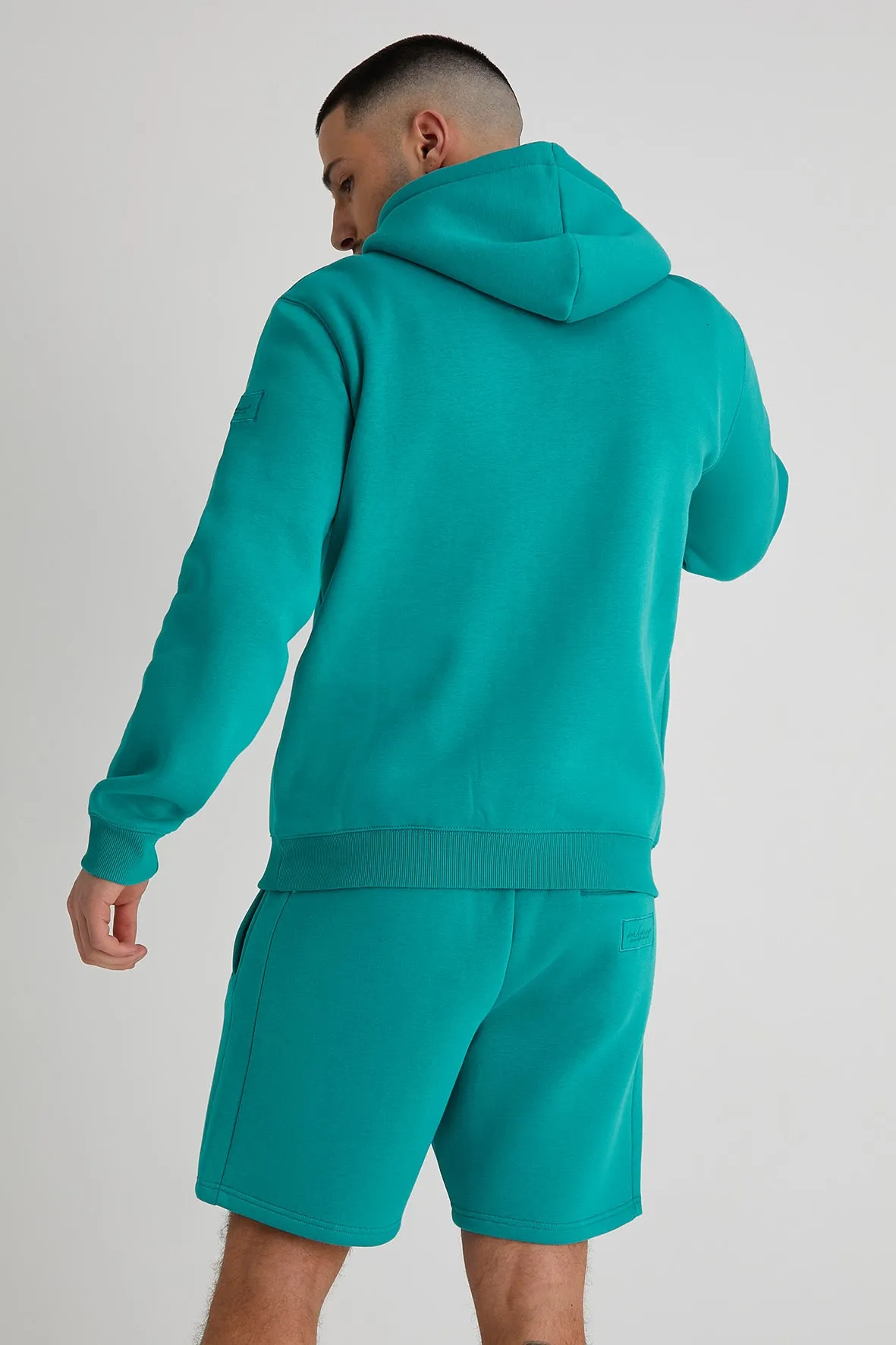 Aldo premium brushback fleece hoodie in Jade