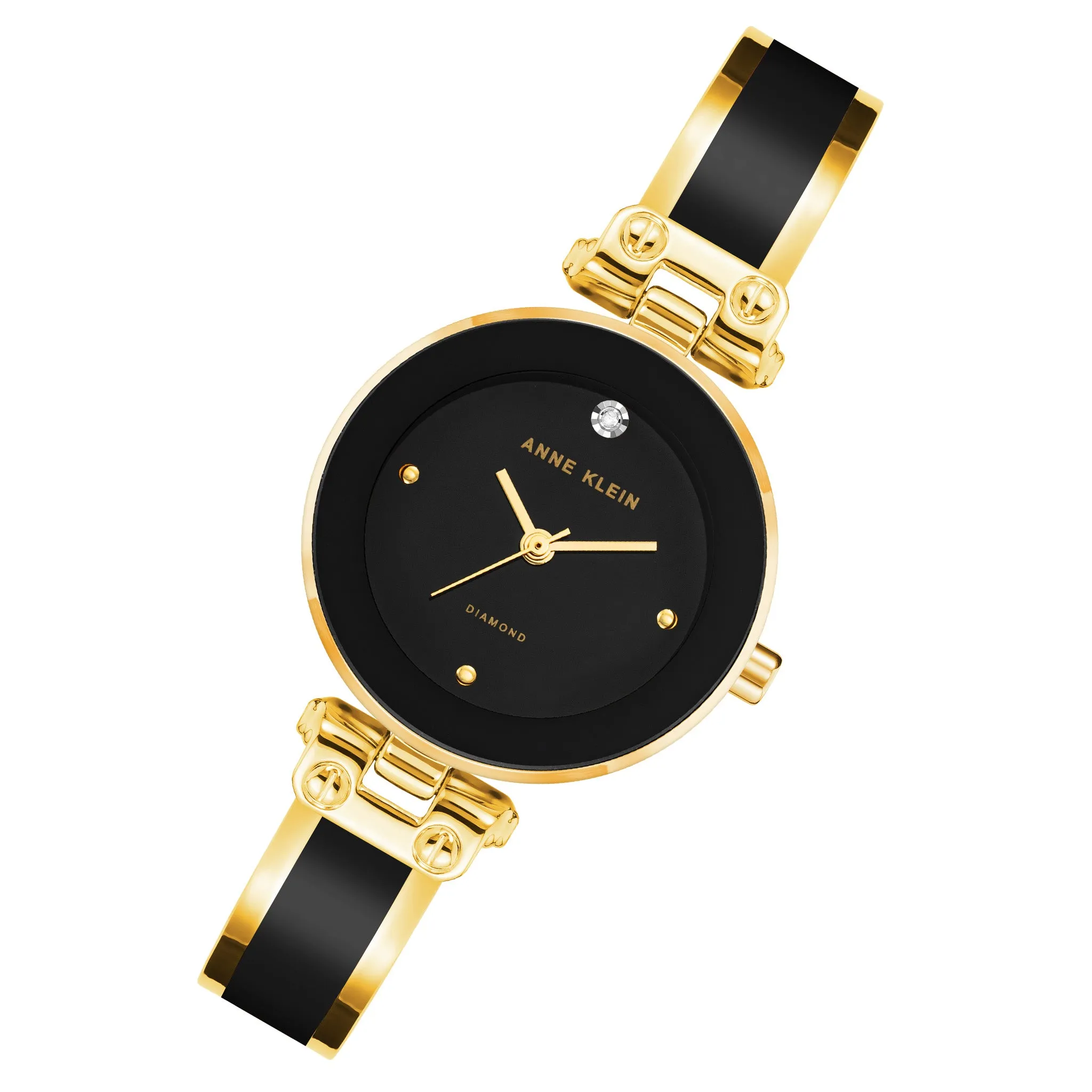 Anne Klein Gold with Black Band Women's Watch - AK1980BKGB