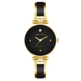 Anne Klein Gold with Black Band Women's Watch - AK1980BKGB