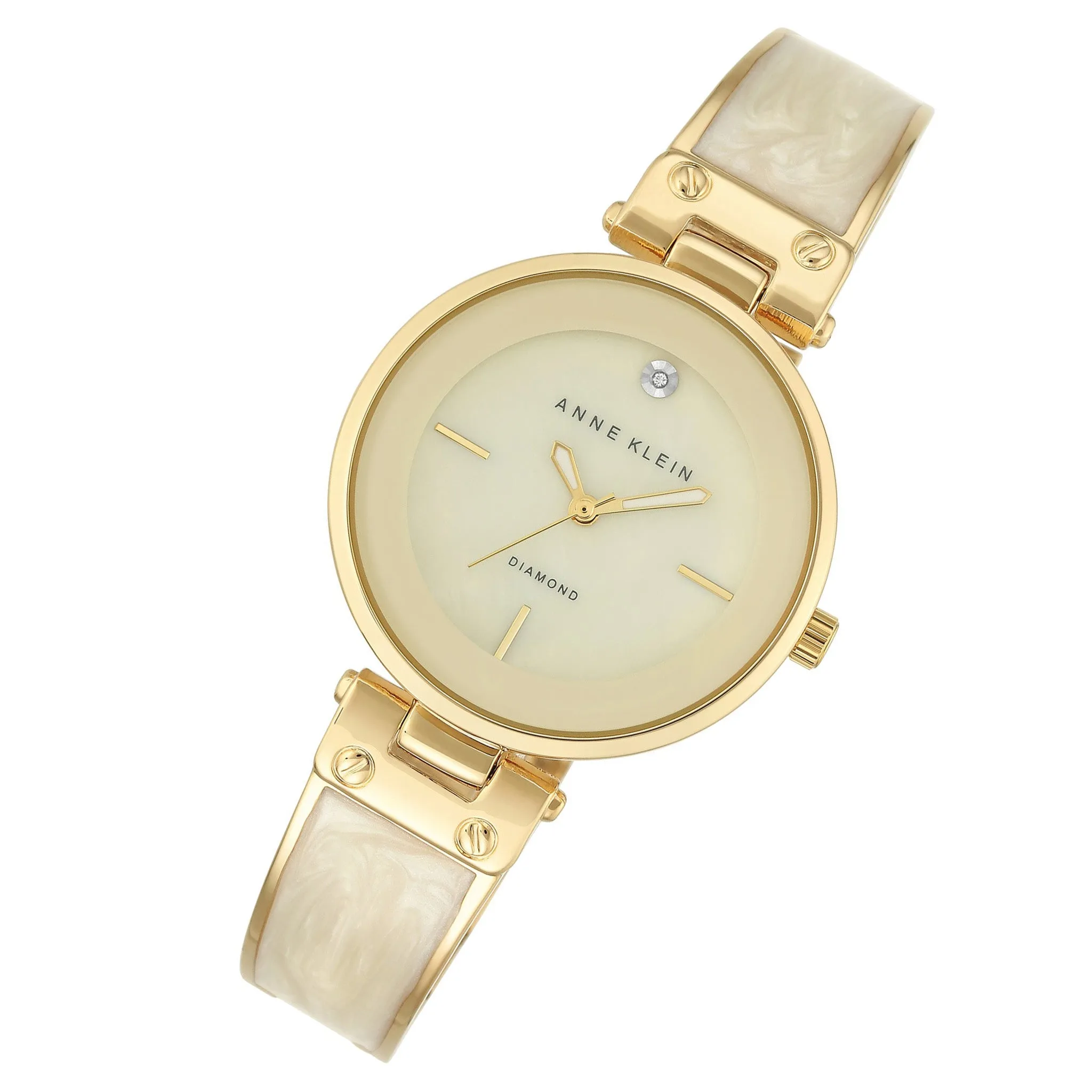 Anne Klein Gold with Ivory Marble Band Women's Watch - AK2512IVGB