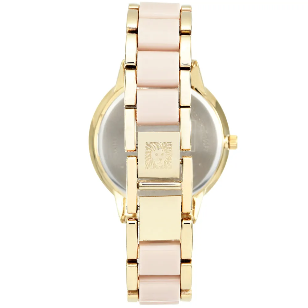 Anne Klein Peach Gold and Blush Stainless Steel Women's Watch - AK1412BMGB