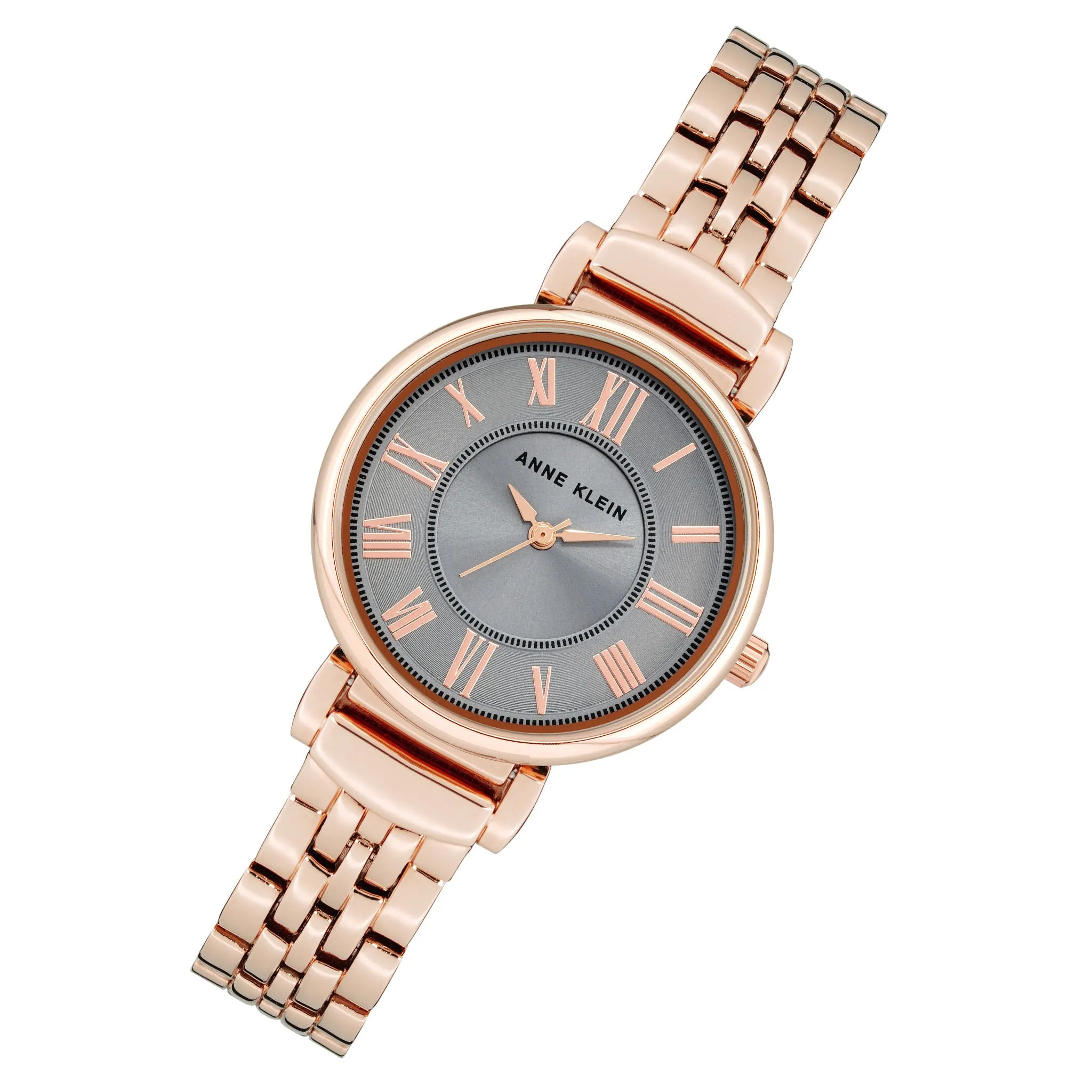 Anne Klein Rose Gold Band Grey Dial Women's Watch - AK2158GYRG