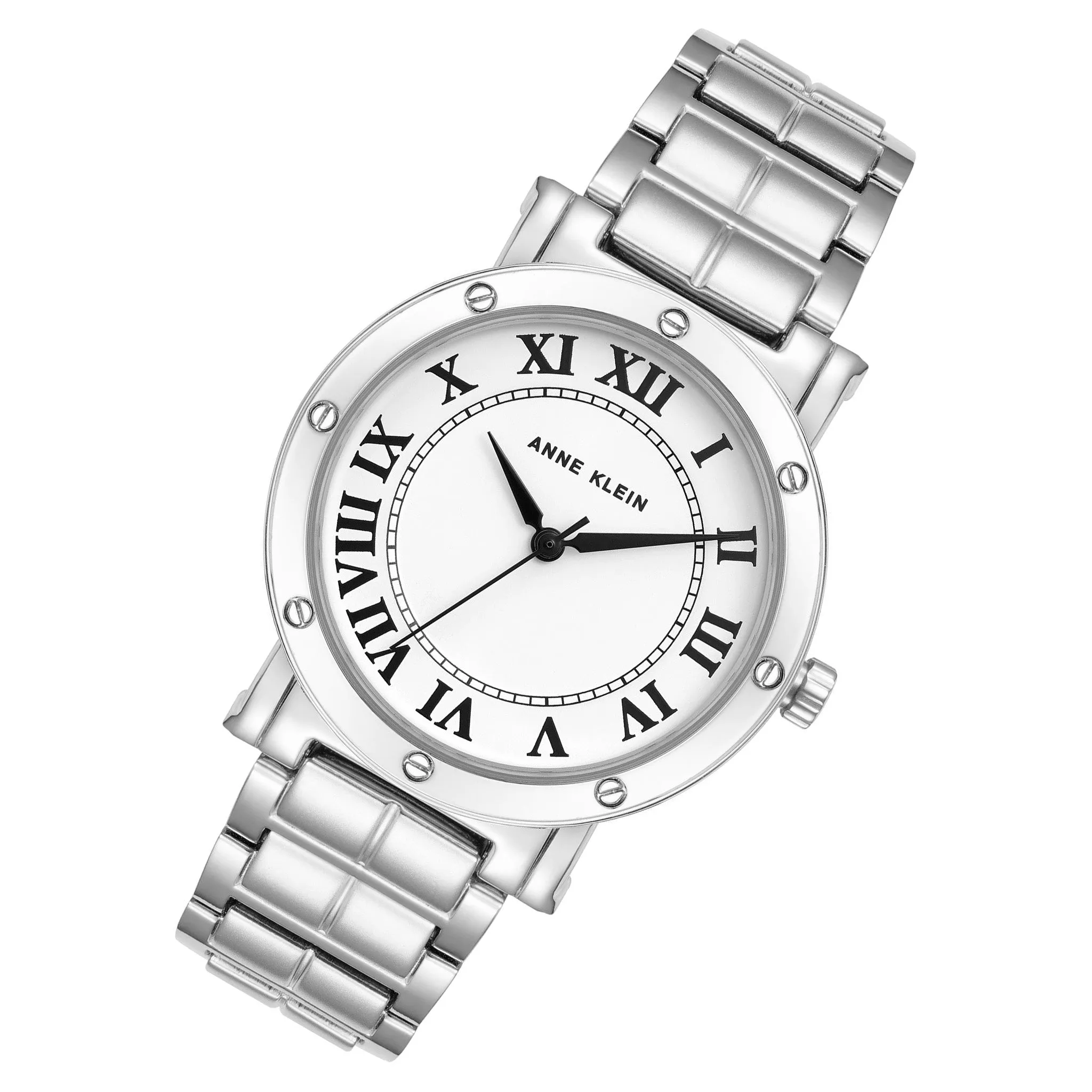 Anne Klein Silver Band White Dial Women's Watch - AK4013WTSV