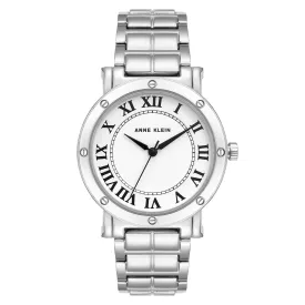 Anne Klein Silver Band White Dial Women's Watch - AK4013WTSV