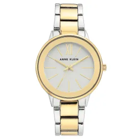 Anne Klein Two-Tone Band Silver Dial Women's Watch - AK3751SVTT