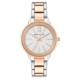 Anne Klein Two-Tone Band Silver Dial Women's Watch - AK3877SVRT