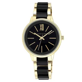 Anne Klein Two-Tone Stainless Steel Black Dial Women's Watch - AK1412BKGB