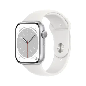 Apple Watch Series 8 GPS 45mm Silver Aluminium Case with White Sport Band - Regular