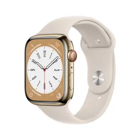 Apple Watch Series 8 GPS   Cellular 41mm Gold Stainless Steel Case with Starlight Sport Band - Regular