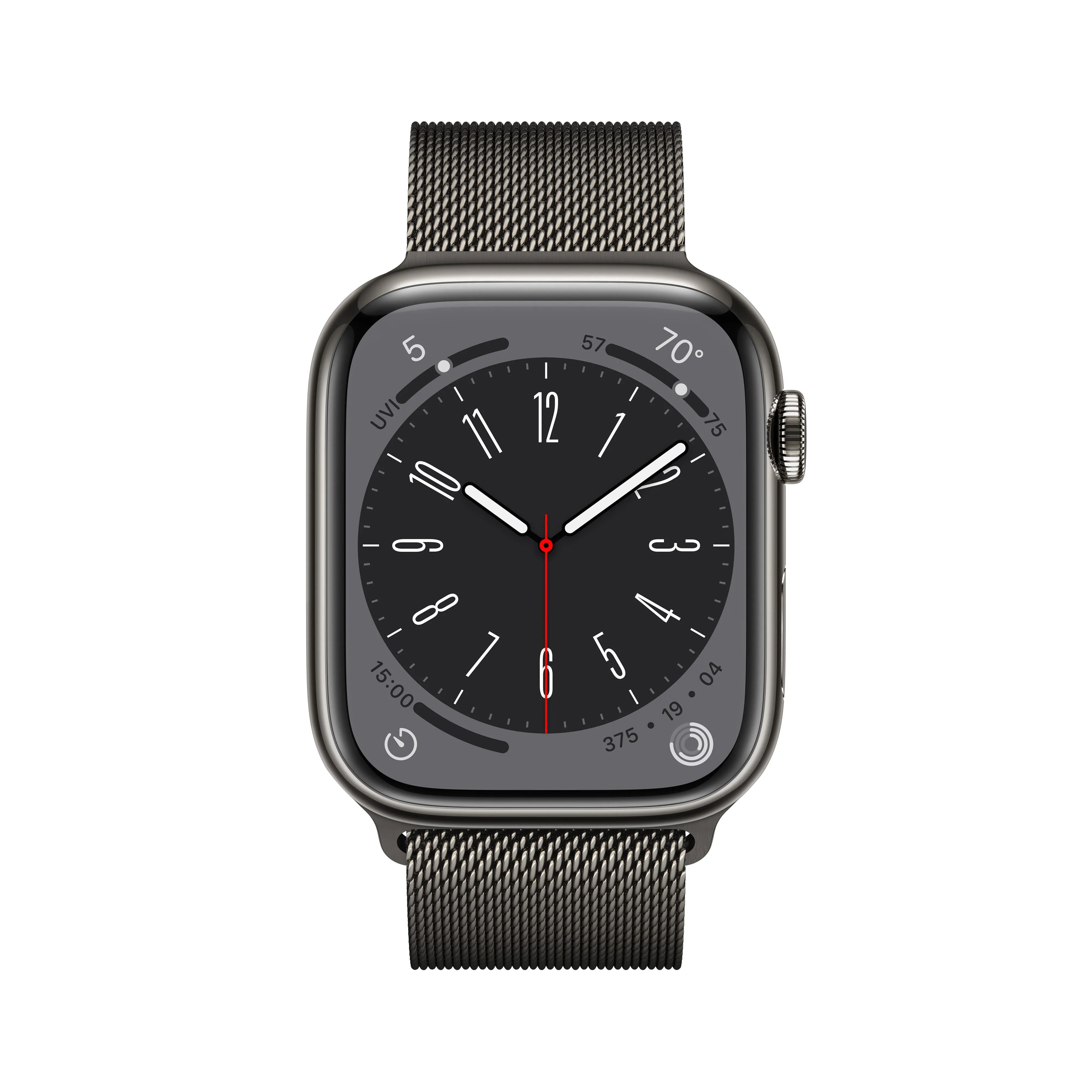 Apple Watch Series 8 GPS   Cellular 45mm Graphite Stainless Steel Case with Graphite Milanese Loop