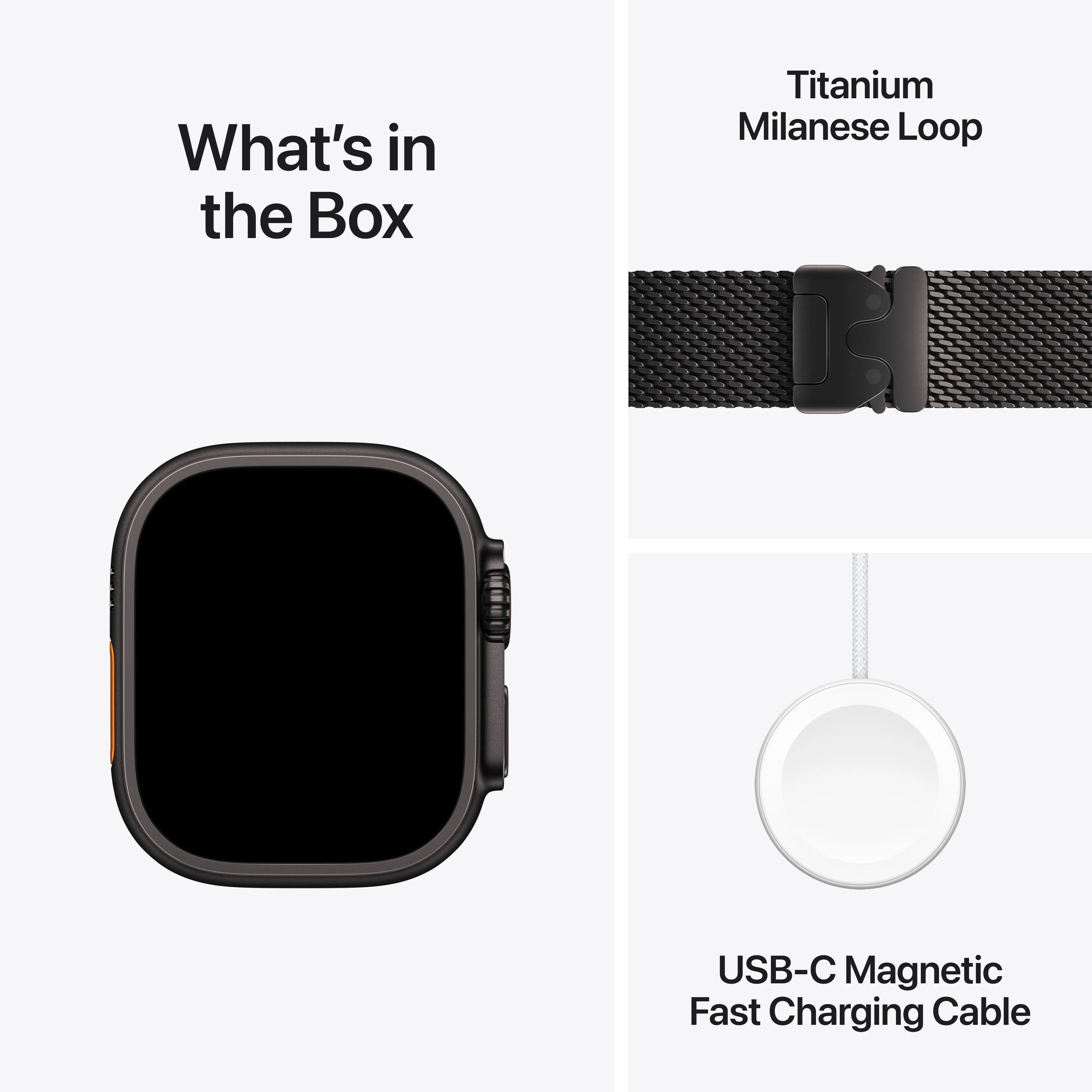 Apple Watch Ultra 2 GPS   Cellular 49mm Black Titanium Case with Black Titanium Milanese Loop - Small