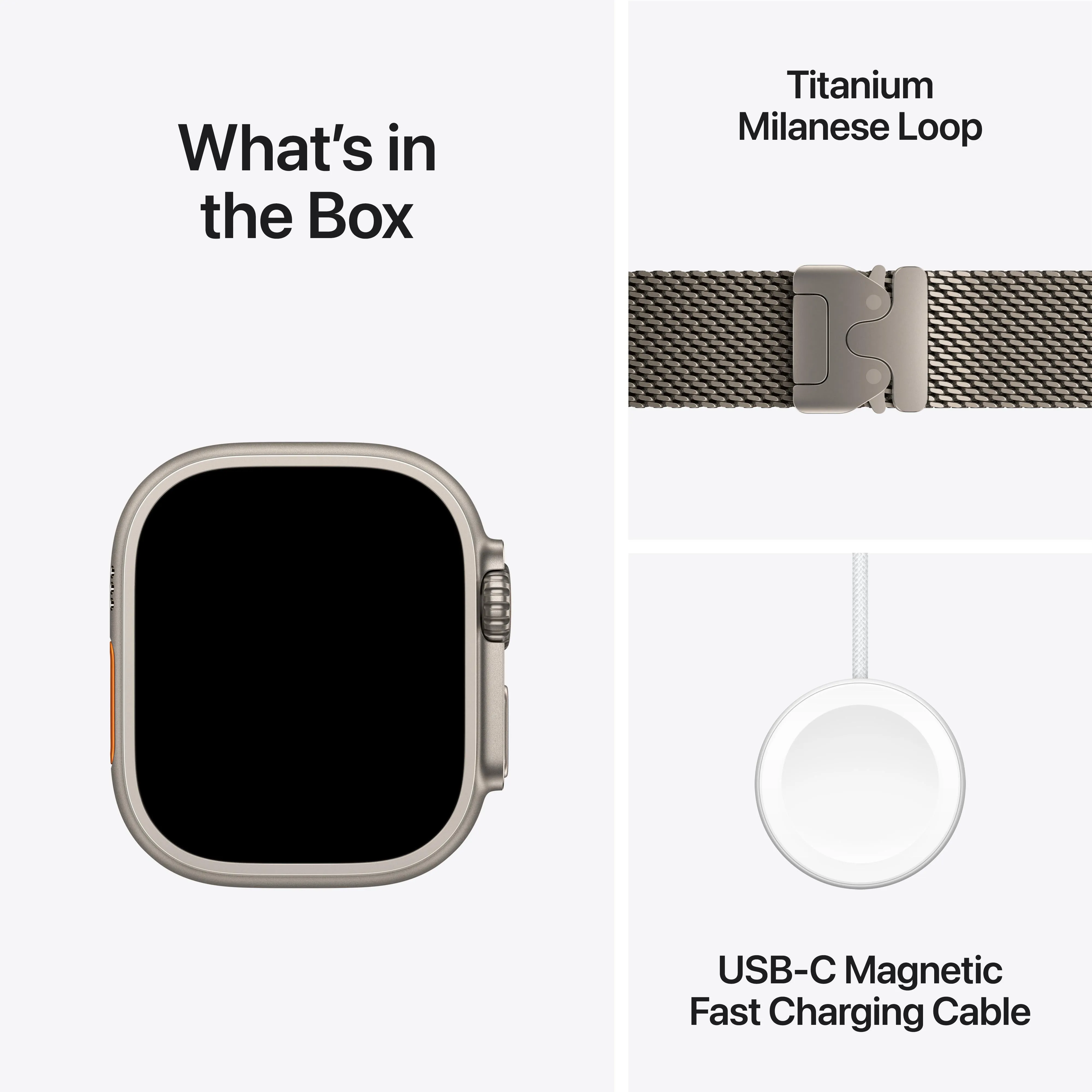 Apple Watch Ultra 2 GPS   Cellular 49mm Natural Titanium Case with Natural Titanium Milanese Loop - Medium