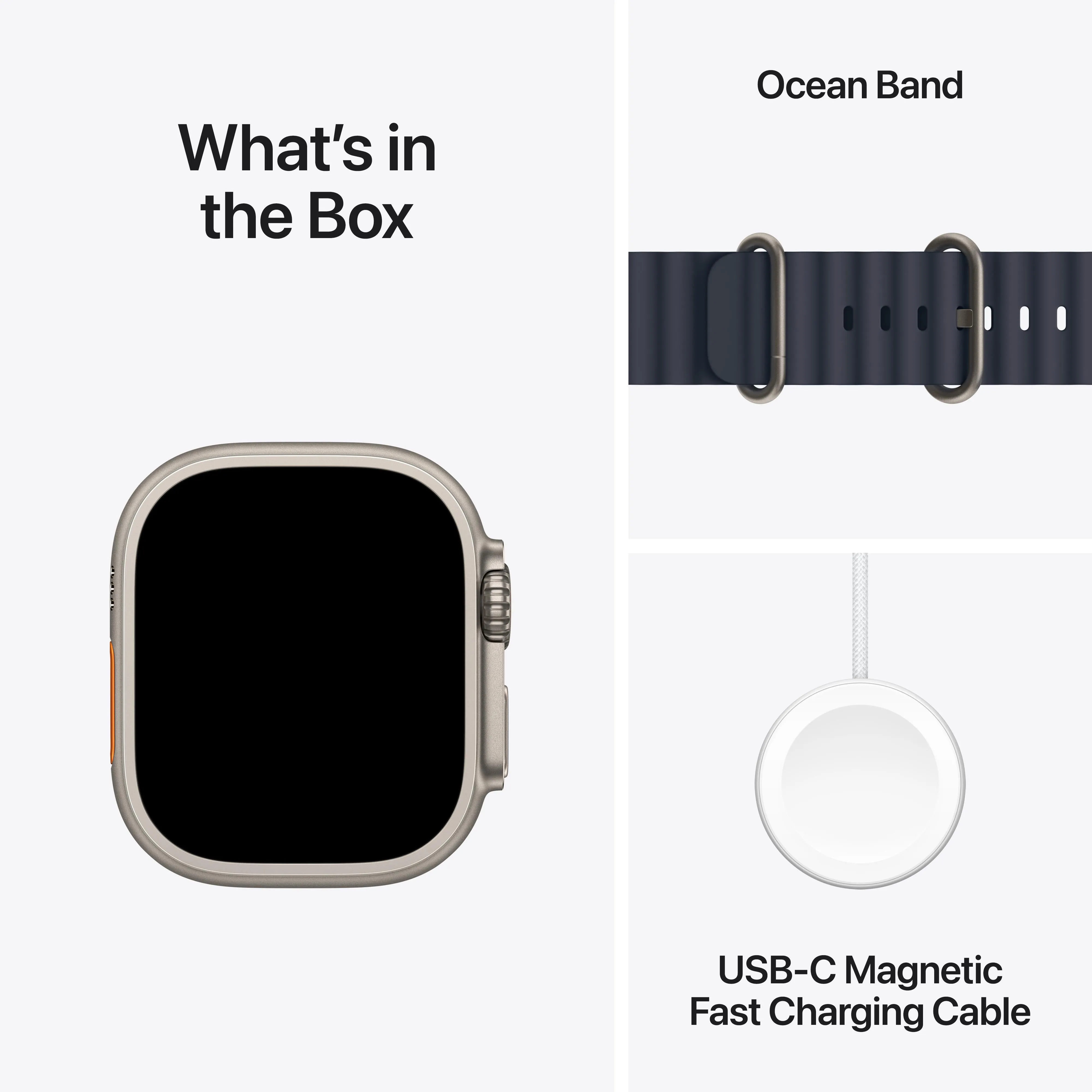 Apple Watch Ultra 2 GPS   Cellular 49mm Natural Titanium Case with Navy Ocean Band