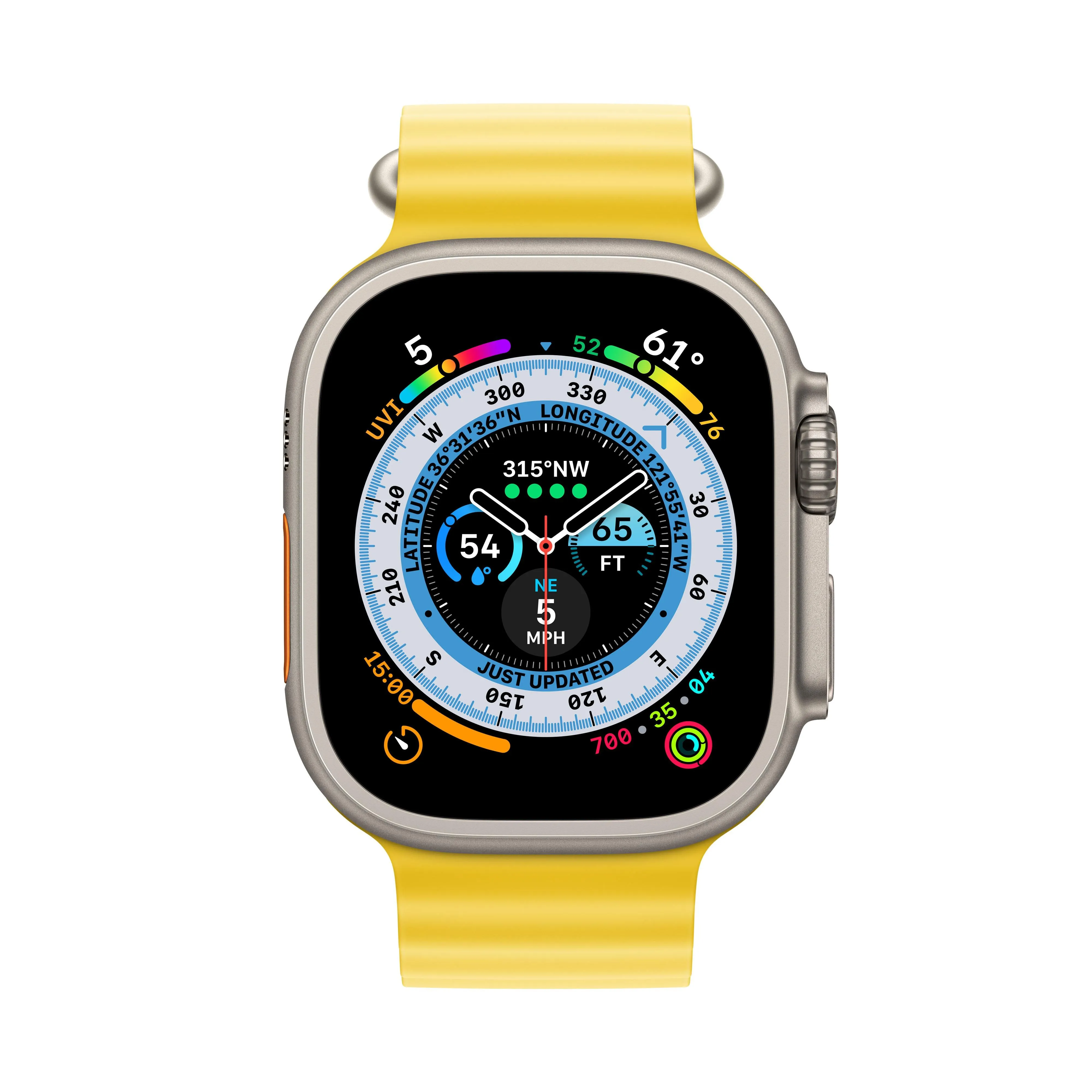 Apple Watch Ultra GPS   Cellular, 49mm Titanium Case with Yellow Ocean Band