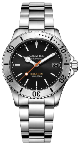 Aquatico Dolphin 39mm Automatic Dive Watch Black