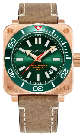 Aquatico Super Charger Bronze Green Ceramic Bezel