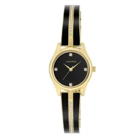 Armitron Brass Two-Tone Bangle Black Dial Women's Watch - 755208BKGPBK