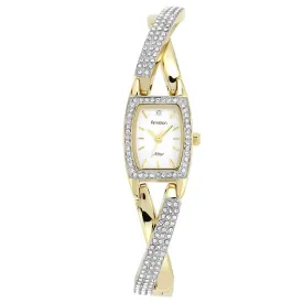 Armitron Gold-Tone Brass with Crystals Silver Dial Women's Watch - 755242SVTT