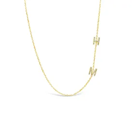 Asymmetrical Diamond Initial Necklace