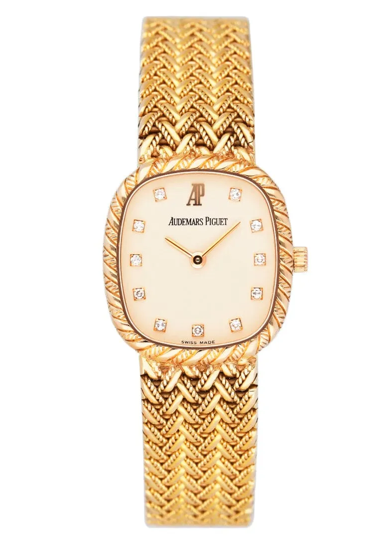 Audemars Piguet Vintage Diamond Cream Dial 18K Yellow Gold Ladies Watch