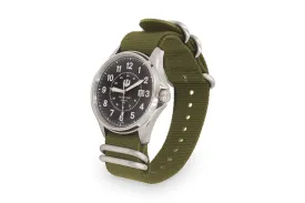 Automatic Field Watch with Stainless Steel Bracelet AND Green Nylon Strap