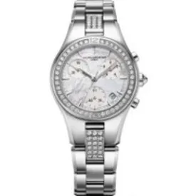 Baume and Mercier Linea Mother of Pearl Chronograph Diamond Ladies Watch 10017