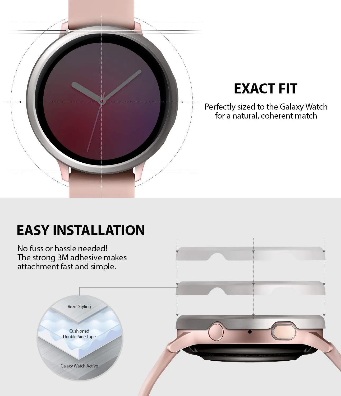 Bezel Styling Cover for Galaxy Watch Active 2 40mm (2019) - Silver (GW-A2-40-09) [Stainless Steel]