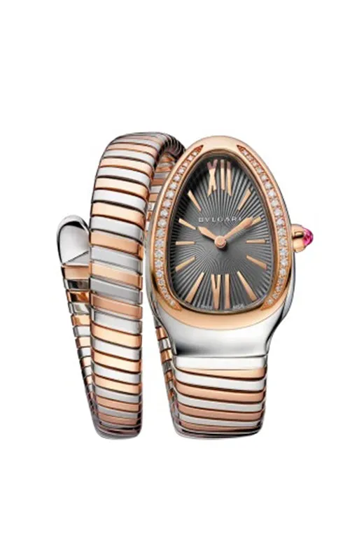 Bulgari Serpenti Tubogas Steel, Rose Gold & Diamond Watch 102681