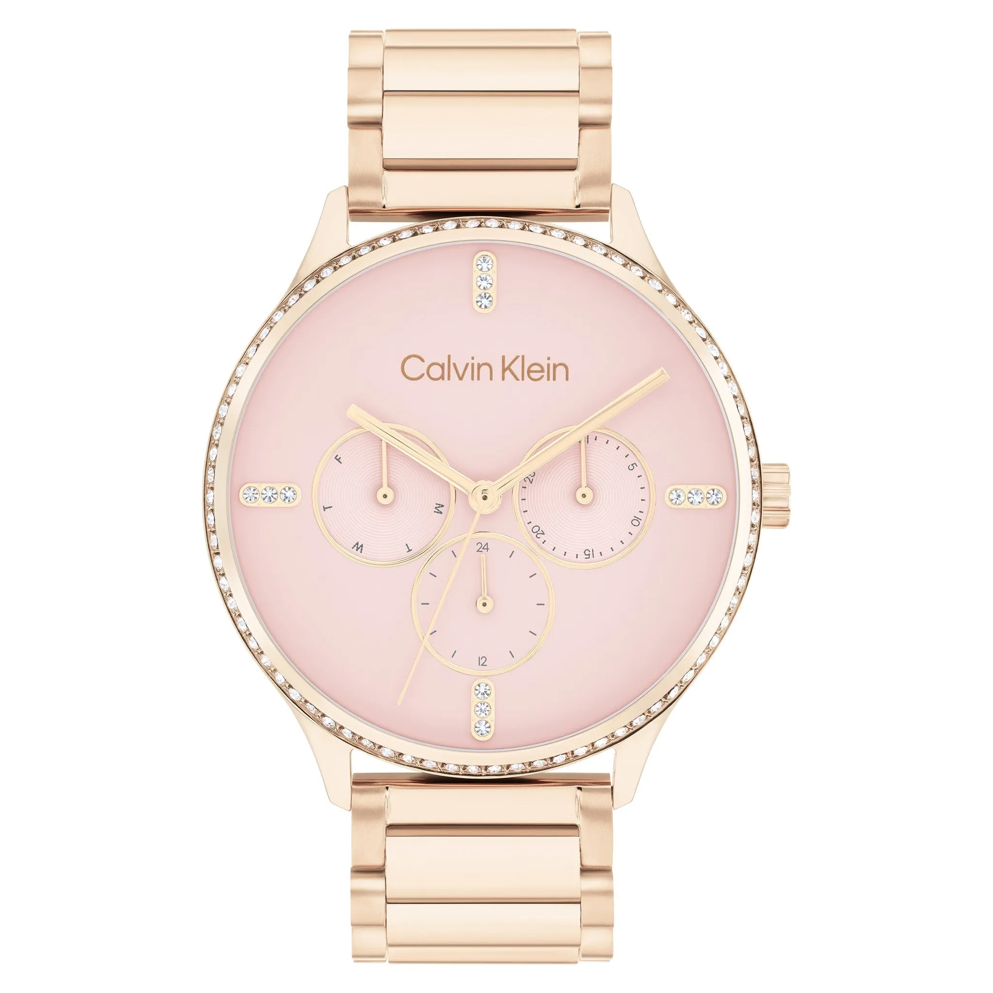 Calvin Klein Carnation Gold Steel Blush Dial Multi-function Women's Watch - 25200370