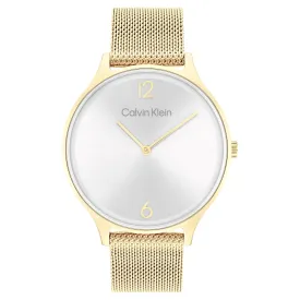 Calvin Klein Gold Mesh Silver Dial Women's Watch - 25200003