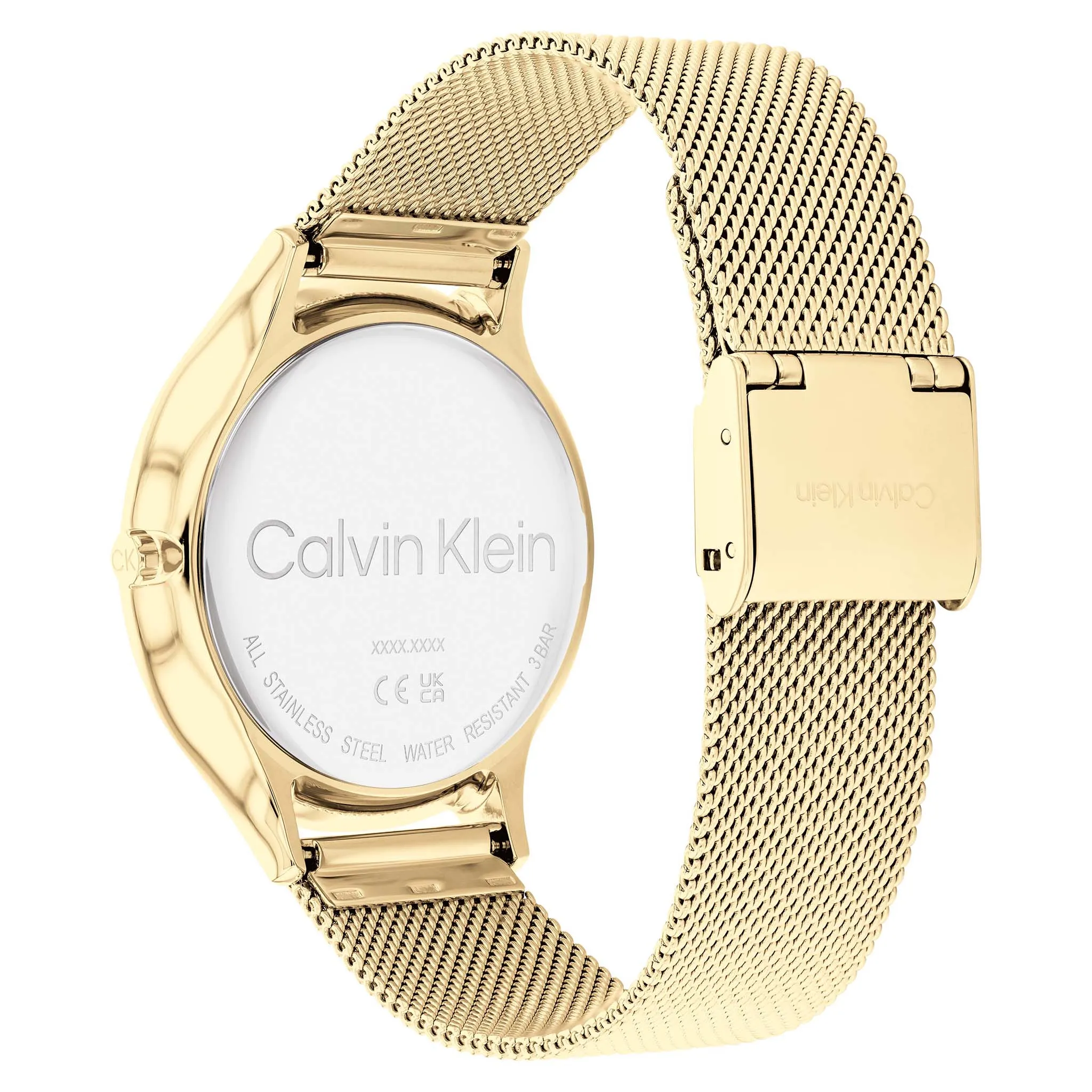 Calvin Klein Gold Mesh Silver Dial Women's Watch - 25200003