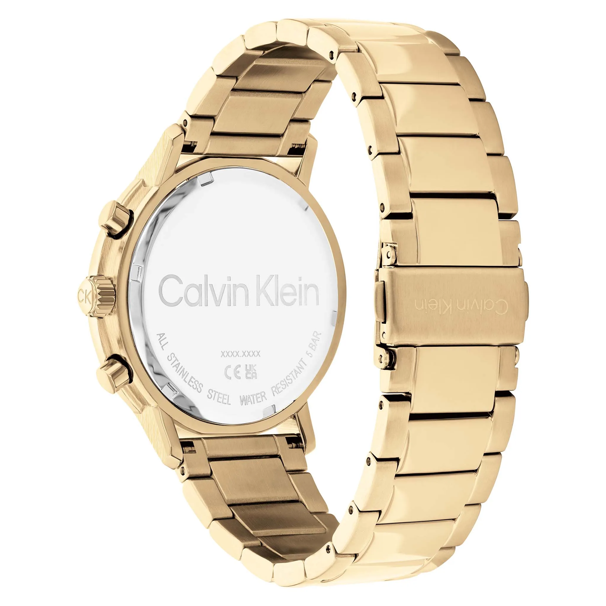 Calvin Klein Gold Steel Black Dial Men's Multi-function Watch - 25200065