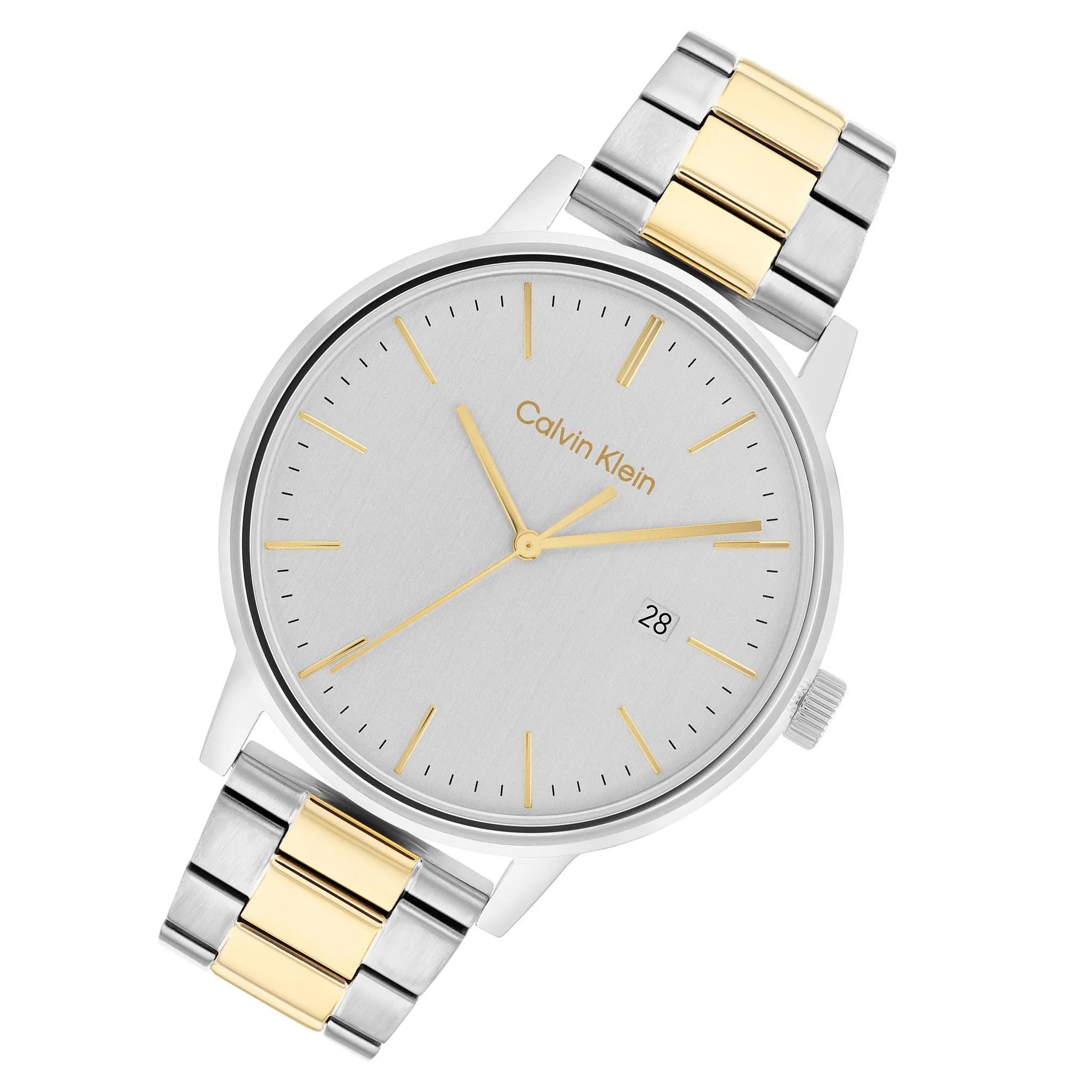 Calvin Klein Two-Tone Steel Silver White Dial Men's Watch - 25200055