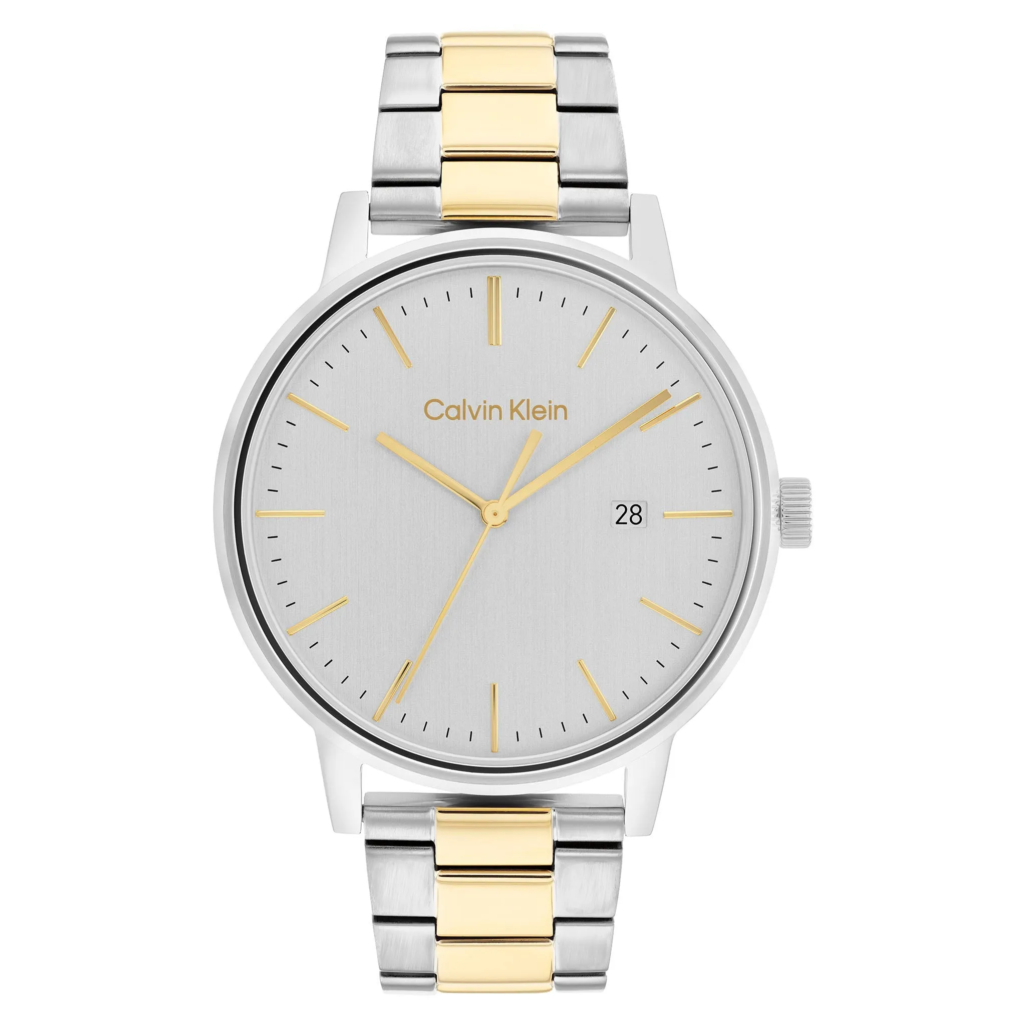 Calvin Klein Two-Tone Steel Silver White Dial Men's Watch - 25200055