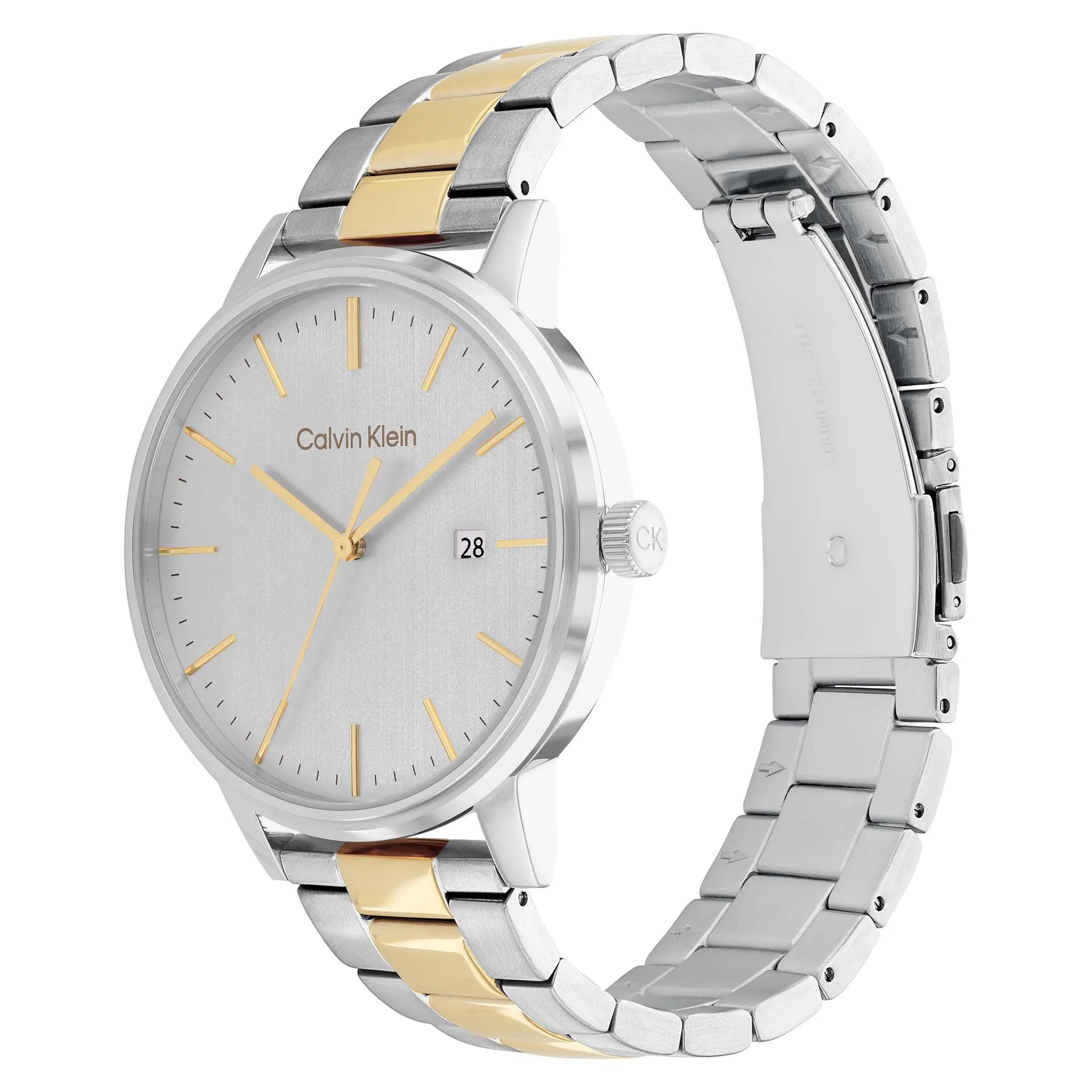 Calvin Klein Two-Tone Steel Silver White Dial Men's Watch - 25200055