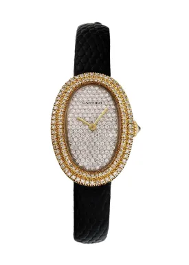 Cartier Baignoire 7743 Yellow Gold Diamond Dial Ladies Watch