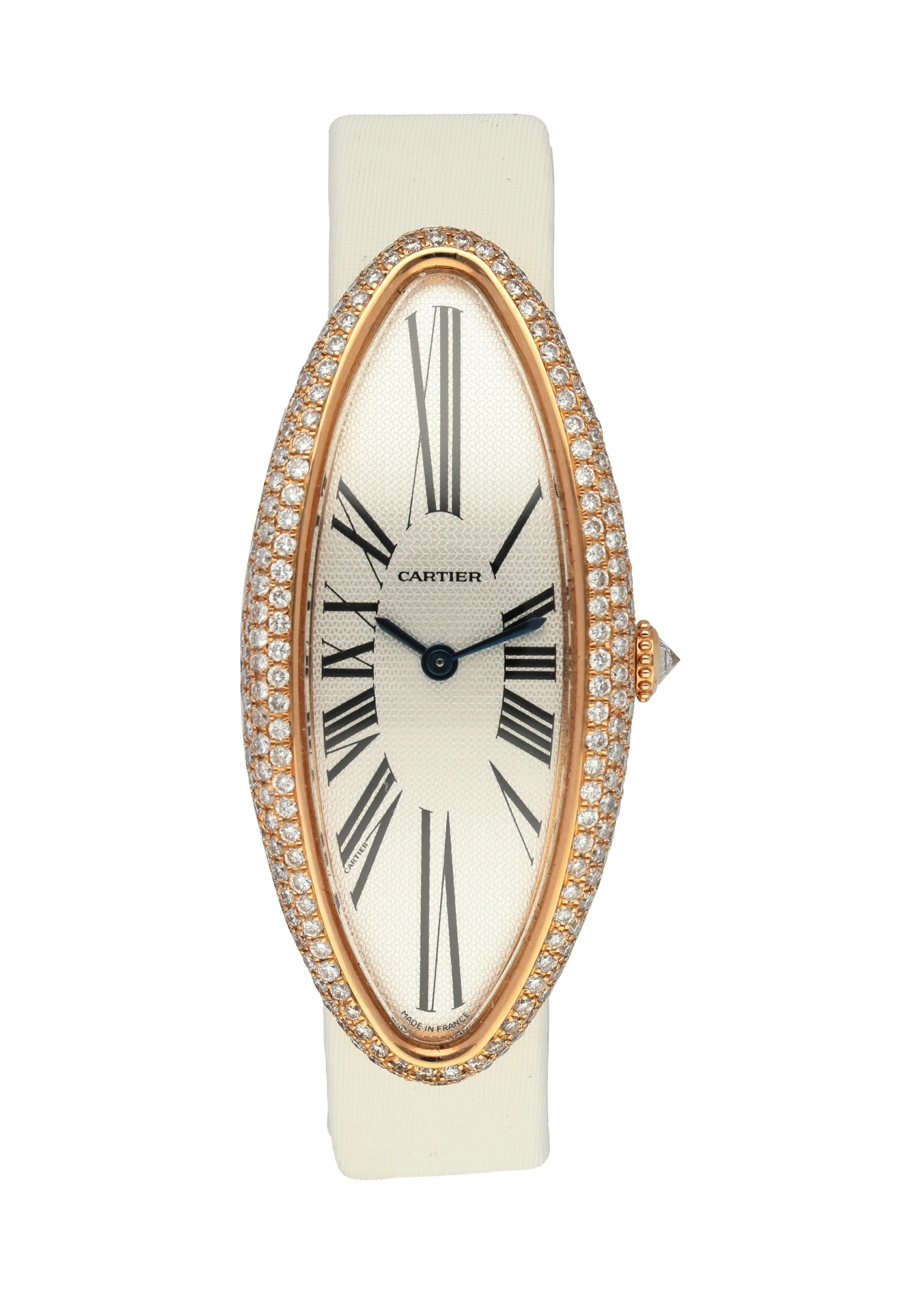 Cartier Baignoire Allongee 2515 Pink Gold Diamond Ladies Watch